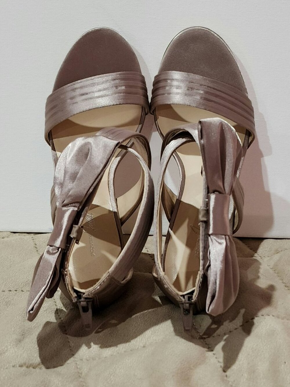 Silver Pink 4in Strappy Heels